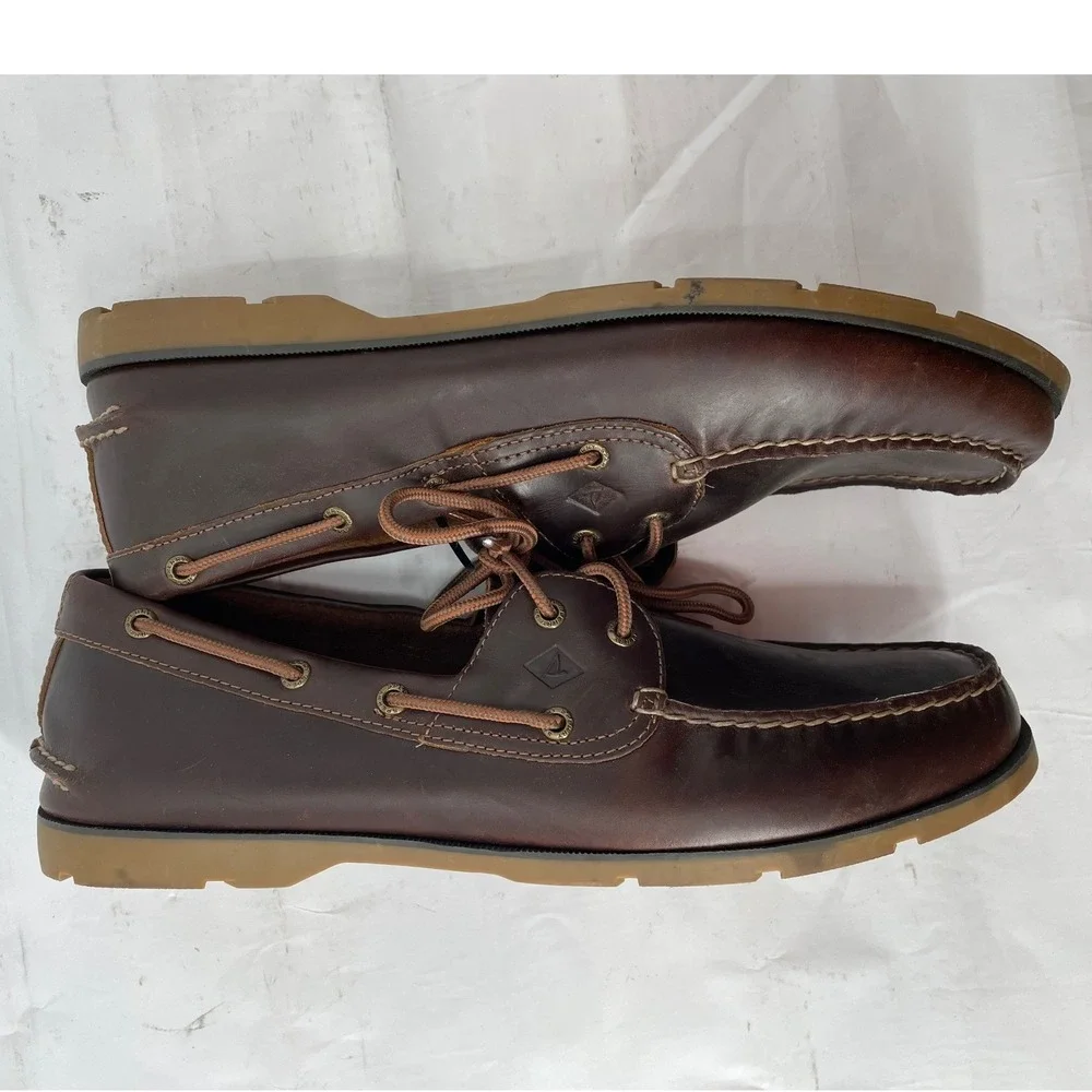 Sperry Boat Shoe Authentic Original 2-Eye 10.5 Brown Good
